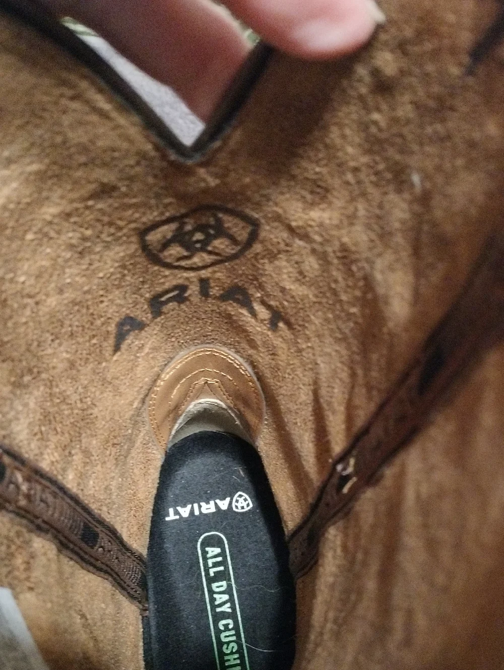 Ariat Brown Leather Western Boots with Turquoise Stitching - Picture 2 of 6